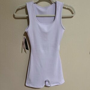 Lilac Ribbed Sleeveless Romper